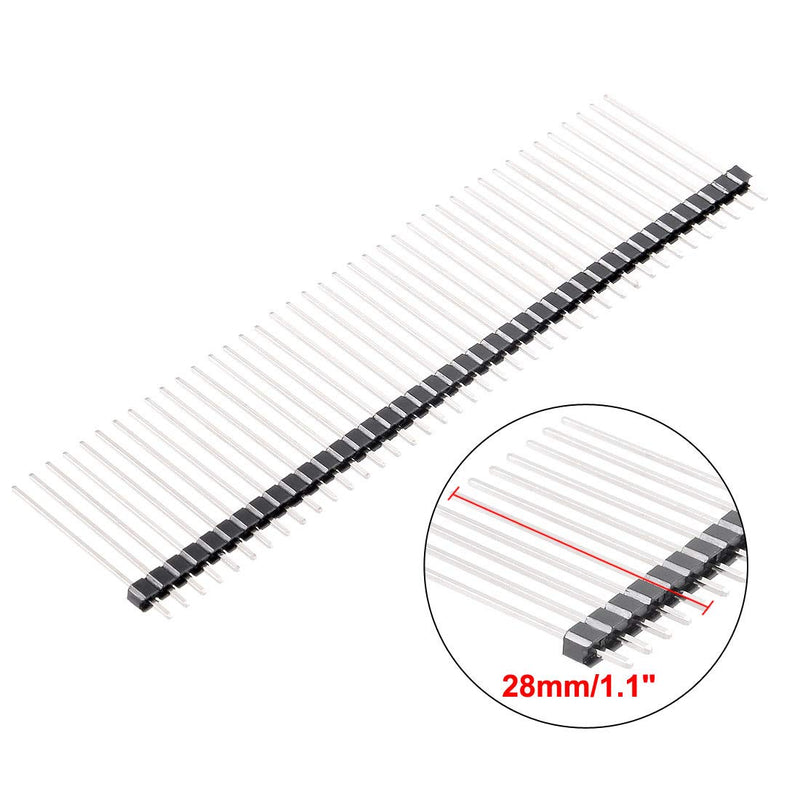 [Australia - AusPower] - uxcell 30Pcs 2.54mm Pitch 40-Pin 28mm Length Single Row Straight Connector Pin Header Strip for Prototype Shield 
