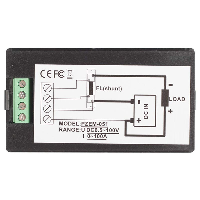 [Australia - AusPower] - Taidacent 6.5-100V 0-20A 0-100A DC Voltage Current Power Energy Consumption Multimeter Ammeter Voltmeter Multi Function Tester LCD Digital Full Display DIY Modification (0-100A with Shunt) 0-100A with Shunt 