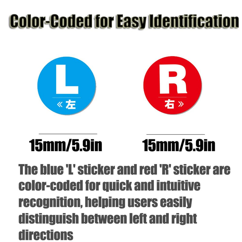 3 Sheets(240PCS) 15MM L & RStickers for Marking Left and Right Direction Indicator Sticker Waterproof Self Adhesive L R Label Stickers Round Stickers