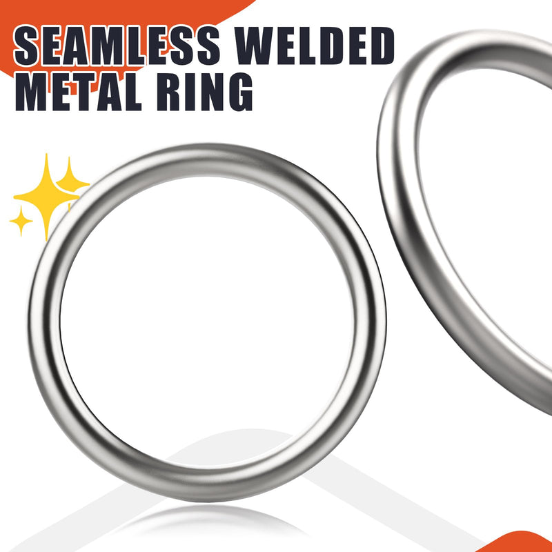 [Australia - AusPower] - Hotop Metal O Ring Seamless 304 Stainless Steel Rings Welded Multi-purpose Smooth Round Ring for Hanging Flower Basket Crafts(2 Pcs,3 Inches) 3 Inches 2 