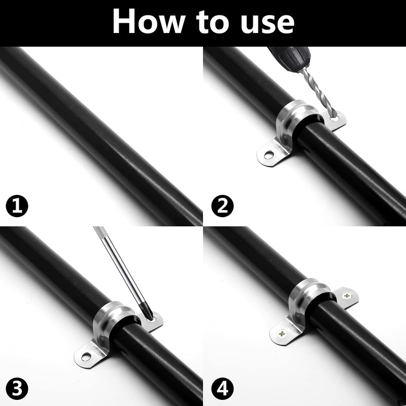 [Australia - AusPower] - 25PCS M20 (3/4 Inch) Conduit Clamps, Stainless Steel Two Hole Strap U Bracket Rigid Pipe Strip, Cable Clamp Hanger with 2 Holes Fit for 3/4 inch Pipes OD 25pcs 