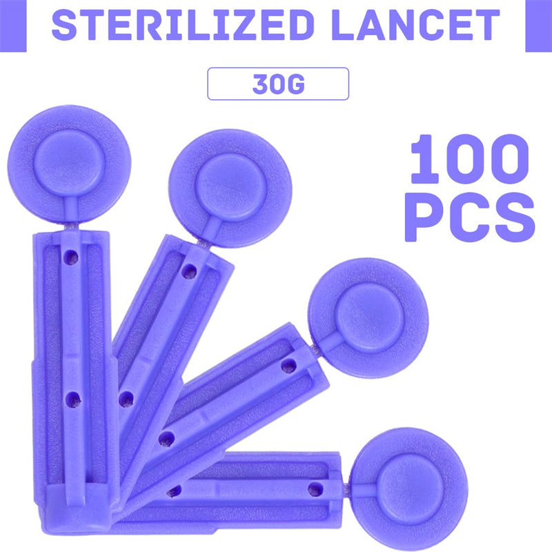 Lancets for Diabetics Blood Lancets Pack of 100 30G Universal Lancets Sterile for Blood Sugar Measurement