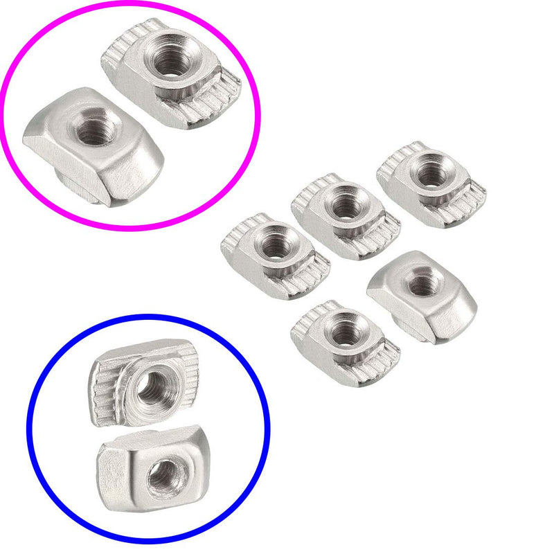 [Australia - AusPower] - 2020 Series T Nuts,105pcs M4 Sliding T Slot Nut Hammer Head Fastener Nut Nickel Plated Carbon Steel, M4 Half Round Roll in T-Nut for 2020 Series Aluminum Extrusion Profile 