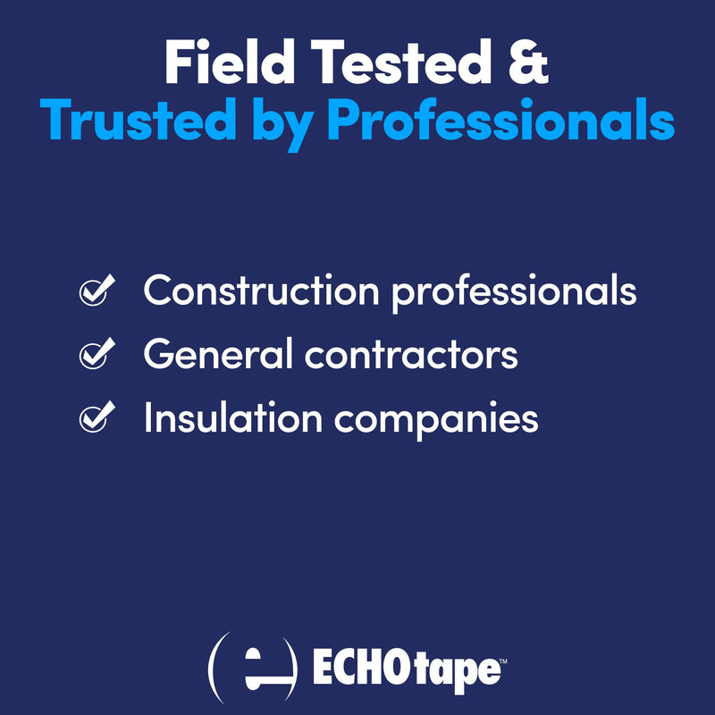 ECHOtape PE-M4535 | All Weather Construction Seam Tape | Indoor-Outdoor Construction Tape | UV Resistant | House Wrap Seaming Tape | Vapor Barrier Tape | Silver | 2.83 in x 54.6 yds 2.83 in x 54.6 yd / 72mm x 50m