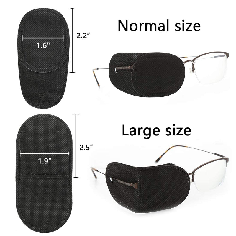 [Australia - AusPower] - Eye Patches for Adults Kids 12 Piece Patch Glasses Treat Lazy Amblyopia Strabismus Left or Right Eyes (Black) Black 