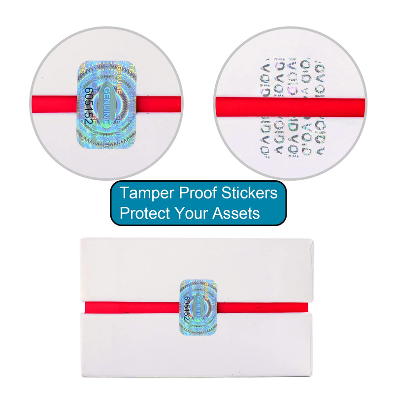 120 pcs Security Hologram Stickers, Void Tamper Proof Sticker, Warranty Tamper Evident Labels, Unique Sequential Serial Numbering (WZRYSEAL 0.95 Inch X 0.65 Inch) 120