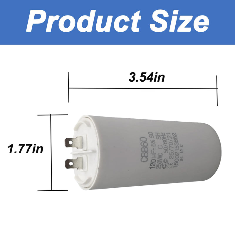 [Australia - AusPower] - 120uF 120MFD 250VAC CBB60 Motor Running Capacitor Compatible with Ryobi Electric Pressure Washer Ry142300 120MFD 120 uF MFD 250V AC 250 VAC. 