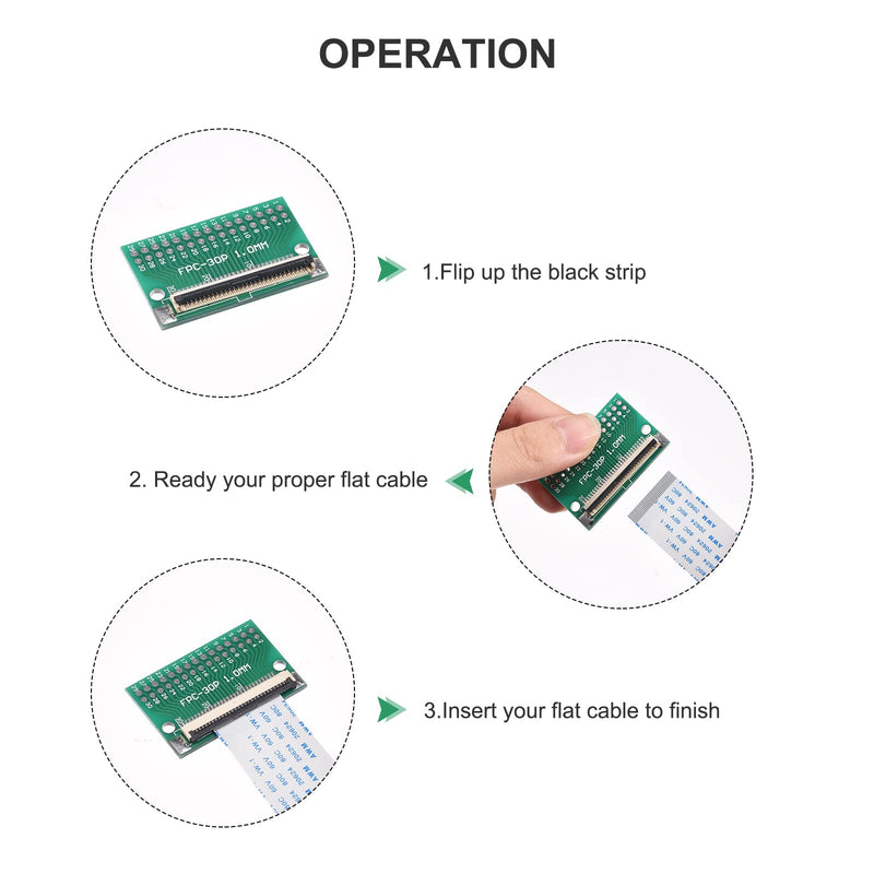 sourcing map FPC Converter 8P 0.5 mm to Female 1 mm Back, Pack of 5 | FFC PCB Breadboard to DIP 2.54mm for LCD 3D Printer DVD TV Laptop Audio