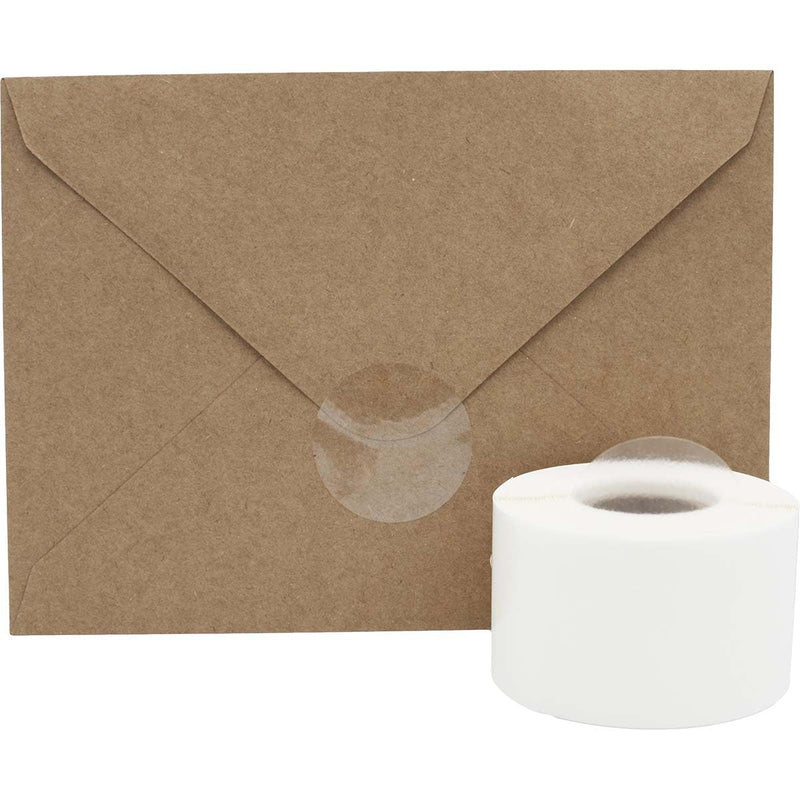 Ultra Clear Retail Wafer Seals for Mailing Packaging 1.5 Inch Round Circle Dots 500 Adhesive Stickers