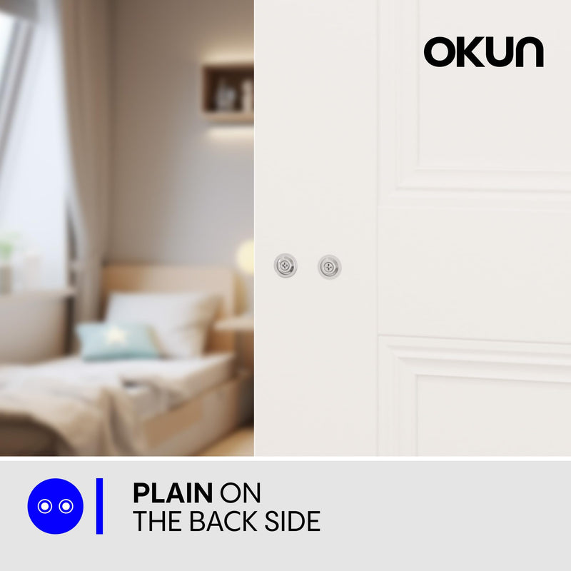Okun Mirra Dummy Door Handle, Chrome Non-Turning Door Lever 1-Pack – Decorative Reversible Interior Handle for Closet, Pantry, Hallway & French Doors, Sleek Modern Design