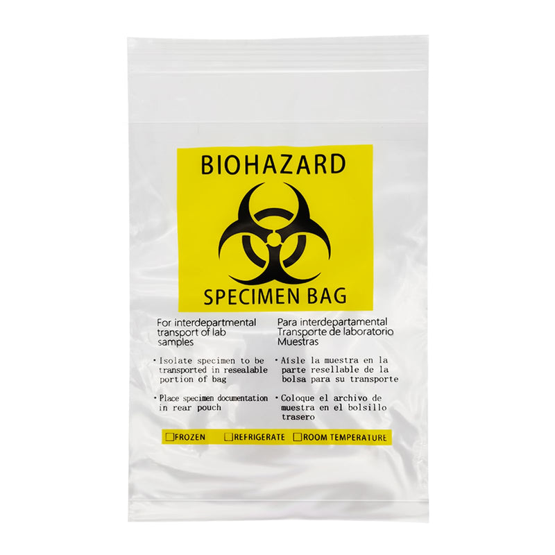 [Australia - AusPower] - Biohazard Bags 6x9in/15x25cm,Specimen Bags with Biohazard Logo Printing, Lab Sample Bag with Pocket Pouch (Yellow 50pcs) Yellow 50Pack 6x9in/15x25cm 