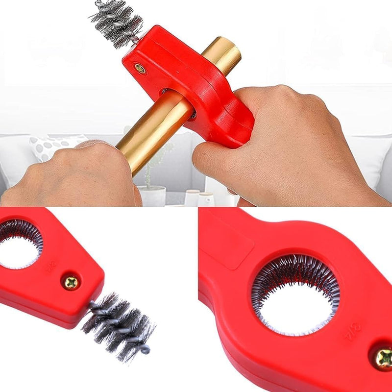 [Australia - AusPower] - Red Copper Pipe Cleaner 4 in 1 Pipe Deburring Brushes Copper Pipe Brushes Pipe Deburring for PVC PPR Brass Aluminum Hand Tools 2 Pack 