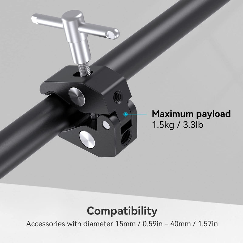 [Australia - AusPower] - SMALLRIG Super Clamp with 1/4 and 3/8 Thread for Cameras, Lights, Umbrellas, Hooks, Shelves, Plate Glass, Cross Bars, etc - 735 
