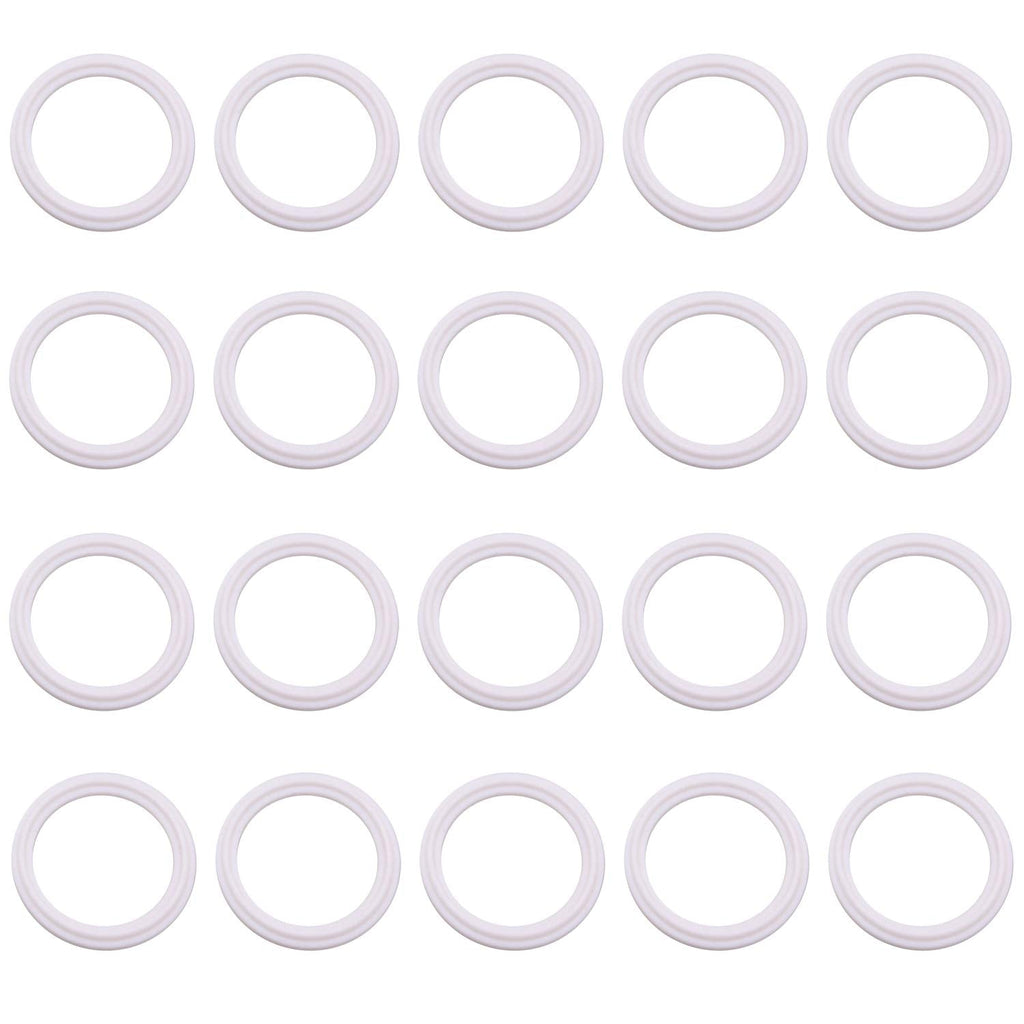 DERNORD Teflon (PTFE) Tri-Clamp Gasket O-ring - 2 Inch Style Fits OD 64MM Sanitary Pipe Weld Ferrule (Pack of 20) Pack of 20