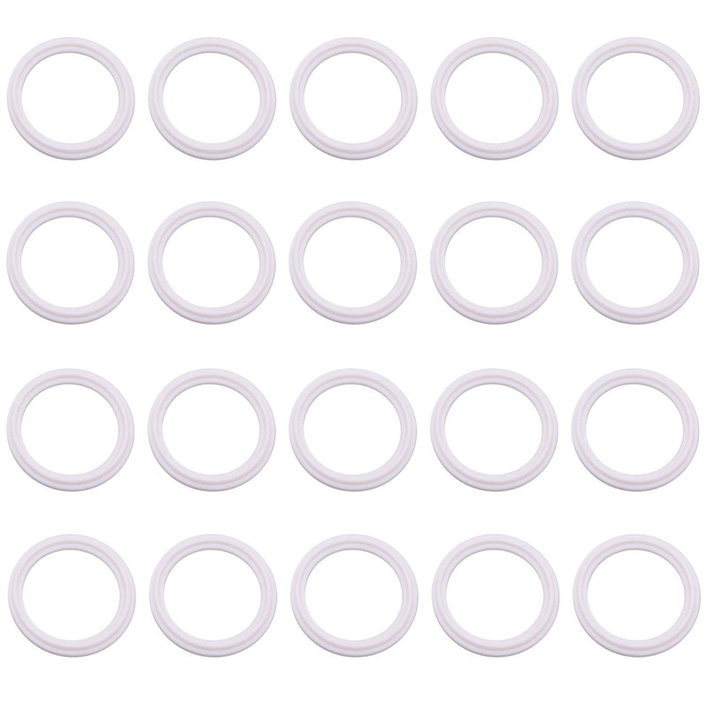 DERNORD Teflon (PTFE) Tri-Clamp Gasket O-ring - 2 Inch Style Fits OD 64MM Sanitary Pipe Weld Ferrule (Pack of 20) Pack of 20