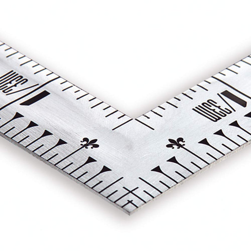 [Australia - AusPower] - Shinwa Sokutei 10654 Curb Scale, Same Thickness, Square 1.5 Inches, Masterpiece, Red Numerals, Silver 1尺5寸 