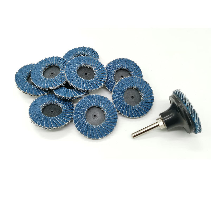 [Australia - AusPower] - 24 Pcs 2 inch Roll Lock Flap Discs with 1/4" Holder Die Grinder Accessories T27 Zirconia Flat 36 Grit Grinding Wheels for Surface Prep(36 Grit) Flap 25Pack 36Grit 