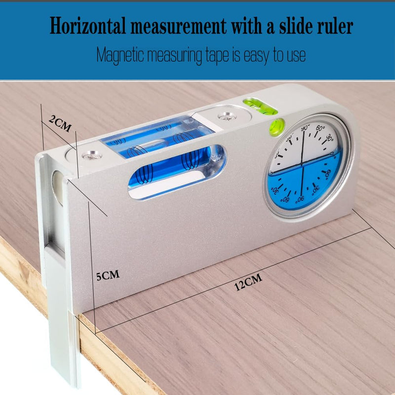 [Australia - AusPower] - Solid aluminum alloy small level ruler tilt angle measurement portable mini adjustable horizontal bubble magnetic universal bubble (blue（blue）) Blue（blue） 