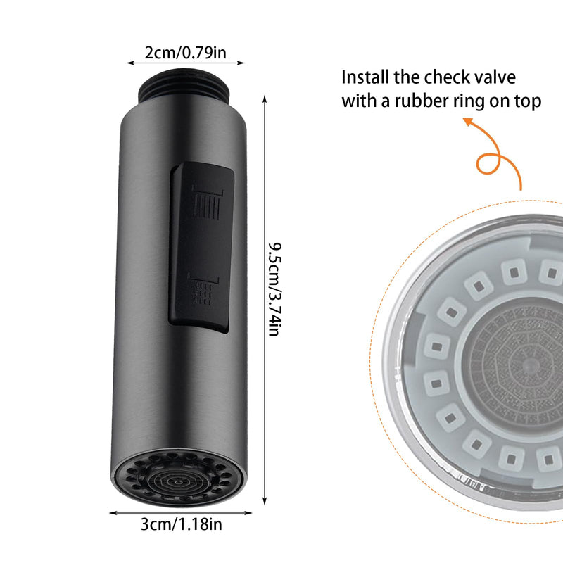 [Australia - AusPower] - XoeLLe Shower Head Kitchen Tap, Shower Head, Tap Attachment Kitchen, Tap Extension, Kitchen 2 Modes Pull Out Kitchen Taps, Sink Mixer Tap for (Style B-Black) Style B Black 