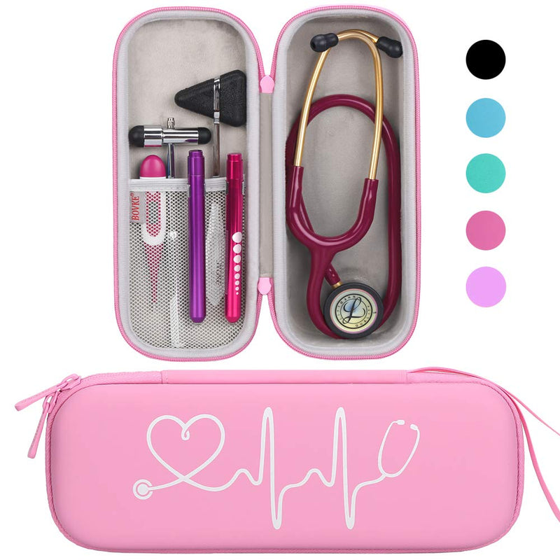 [Australia - AusPower] - BOVKE Pearl Pink Stethoscope Case with 12Pcs Nurse Supplies Kit 