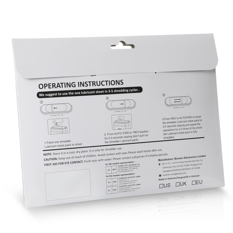 [Australia - AusPower] - Bonsaii Paper Shredder Lubricant Sheets, 24-Pack (8.4 x 5.9 inch/Piece) 24 PACK 