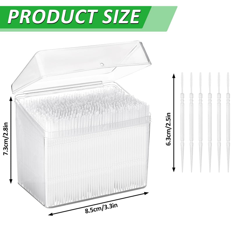 [Australia - AusPower] - 1100Pcs Dental Picks Plastic Toothpick Oral Hygiene 2 Way Interdental Brush Stick 