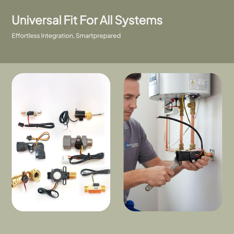 [Australia - AusPower] - Water Heaters Flow Sensors Flow Switch Accessories Flow Rate Turbine Flow Meter Direct Replaces Easy Installation Hall Effect 