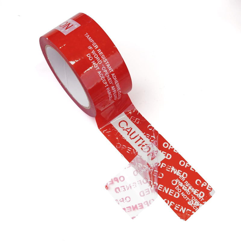 1 Roll 100% Total Transfer Tamper Evident Tape Security Tape Packaging Tape for Boxes(2 Inch X 55 Yards X 2 Mil,Red) 1 pack