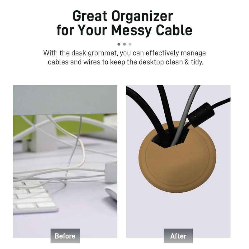 [Australia - AusPower] - Desk Grommet 2 Inch Sturdy ABS Plastic Desk Hole Cover for Cables Black Desk Hole Grommet for Organizing Home & Office Table Cables 2 Inch-6pcs-ABS Brown 6 