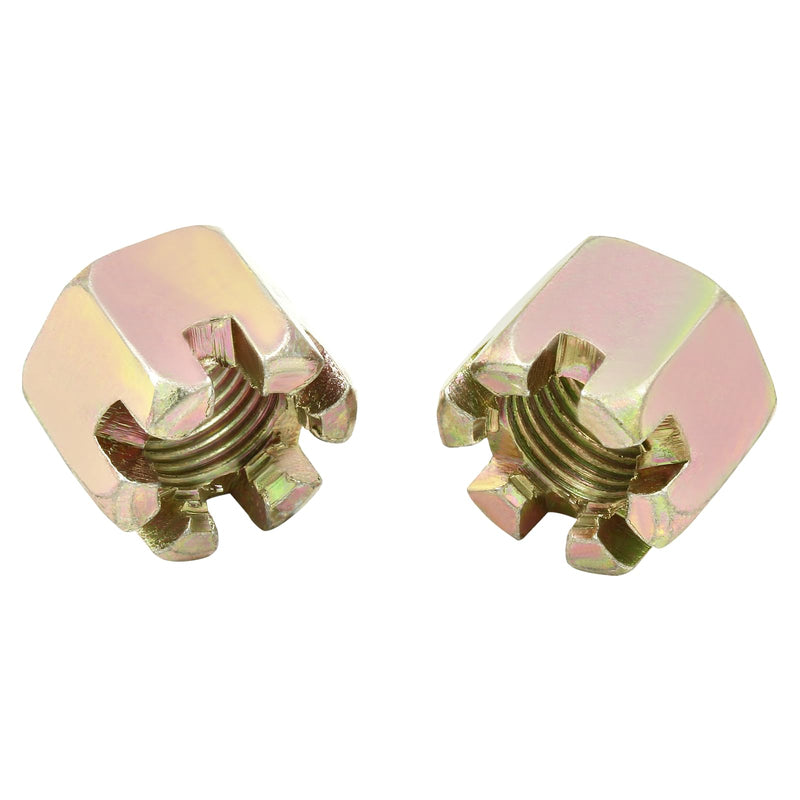 [Australia - AusPower] - 10Pcs M12 x 1.25mm Pitch Hex Slotted Castle Nut,Grade 4.8 Carbon Steel Hexagon Castle Nuts for Wheel Bearings,Mechanical Equipment,Chromatic M12 x 1.25mm,10Pcs Chromatic 