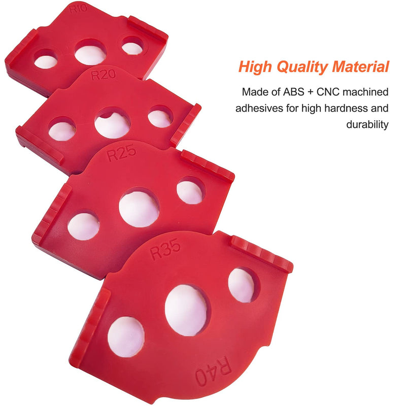 [Australia - AusPower] - Set of 4 Milling Templates for Router, Radius Jig Router Templates, for Hand Edge Trimmer, Engraving Machine, Woodworking Tool (R5 R10 R15 R20 R25 R30 R35 R40) Rot 