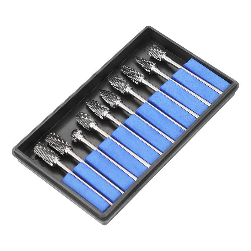 [Australia - AusPower] - 10 Pieces Carbide Burr Set Steel Burrs Rotary Files Metalworking Carving Tool Set 2.35 x 6 mm 