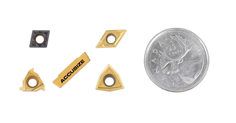 [Australia - AusPower] - Accusize Industrial Tools 2 Pc of Each Kind of Carbide Inserts for 2387-2004, CVD Coated and Tin Coated, Total 10 Pieces, 2387-2004inserts 