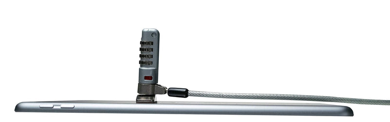 [Australia - AusPower] - Combination Lock Cable – CTA Secure Combination Lock with 3M Adhesive Plate for Laptops, Tablets, & Other Devices with Security Kensington Slots (LT-SCC) - Silver 
