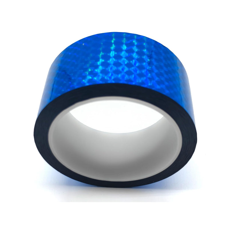 Reflective Crafting Tape, Graphic Glitter Holographic Prism Tape, for Craft Project, DIY Art, Holiday Packing, Wrapping, Keep Birds Away, 1.8 Inches by 55 Yards (Holographic-Blue) Holographic-Blue
