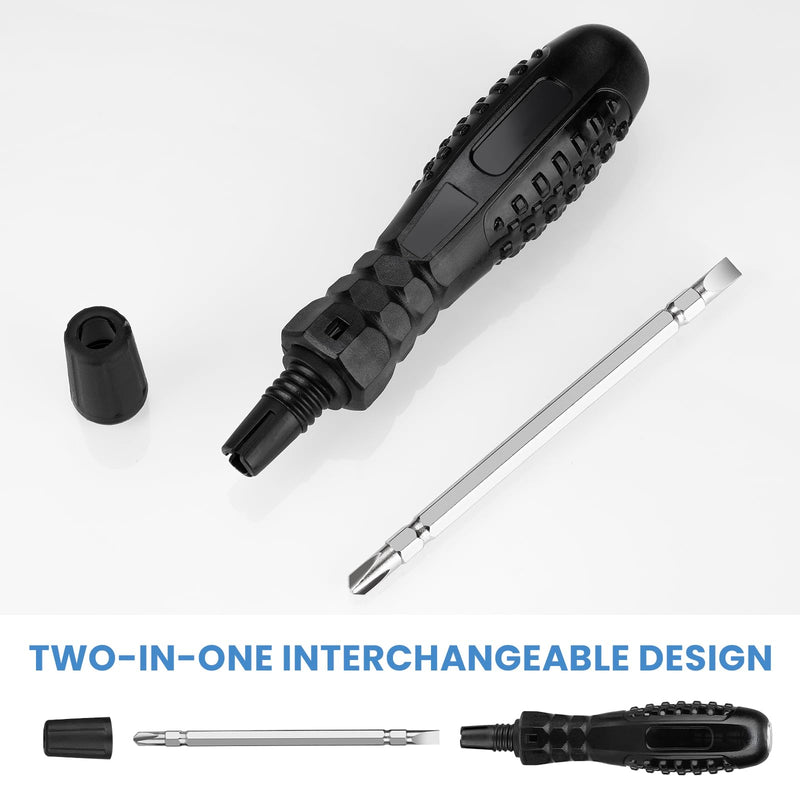 [Australia - AusPower] - Tomorotec 2-in-1 Screwdriver Voltage Tester with Neon Light Display, AC/DC Circuit Tester with Magnetic Flathead & Phillips Screwdriver Heads, Dual Function for Voltage Detection and Electrical Repair 