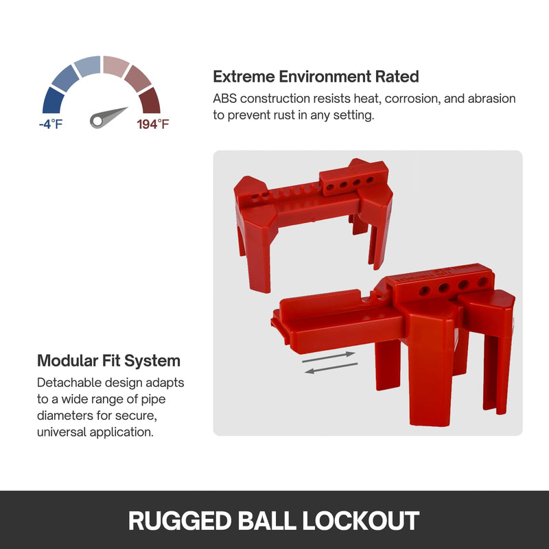 [Australia - AusPower] - Ball Valve Lockout, Adjustable Ball Valve Lockout Device for 1/2" to 2-1/2" Diameter Outside Pipe, Small Outdoor Faucet Lock, 1 Pack, 3001 