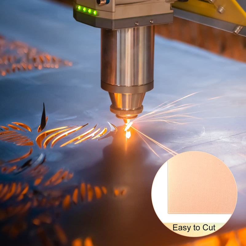 Nuogo 6 Pcs Pure Copper Sheet 6 x 6 Inch 24 Gauge (0.51mm) Thickness Pure Copper Plate Double Sided Film Attached Metal Material Sheet for Crafting, Jewelry, Repair, Electrical, Industry