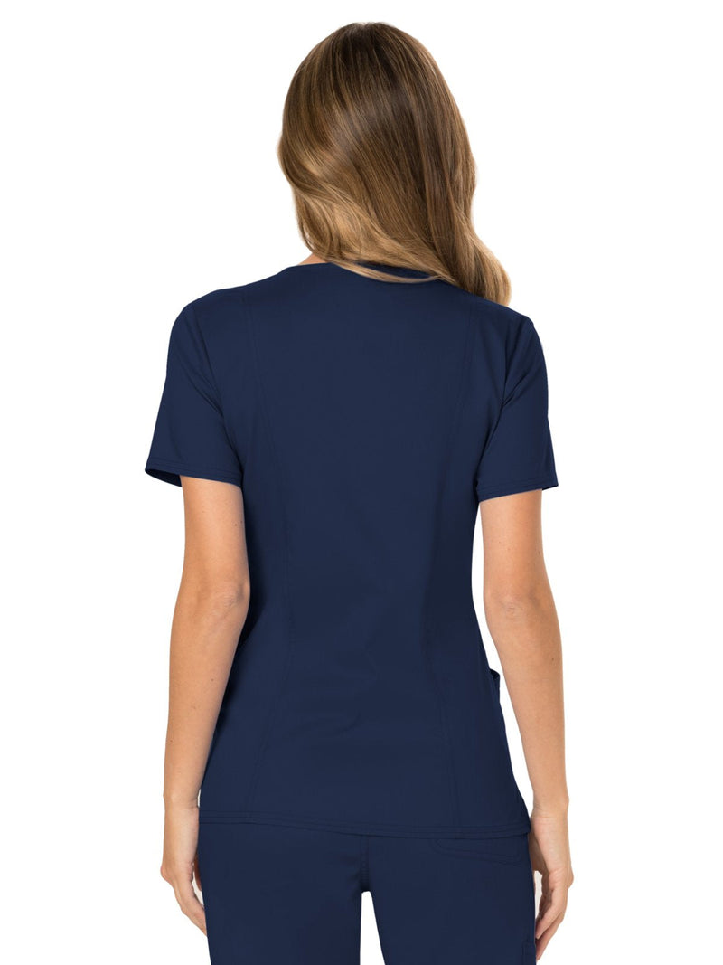 [Australia - AusPower] - Cherokee Scrubs for Women Mock Wrap Top with 3 Pocket, Back Princess Seams WW610 Large Navy 