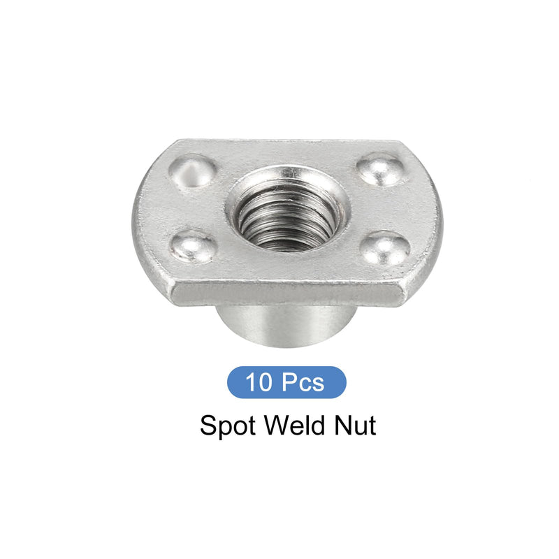 [Australia - AusPower] - METALLIXITY Spot Weld Nuts (M10 x 1.25mm) 10Pcs, Carbon Steel Double Tab Fastener Nut - for Building Industrial M10 x 1.25mm 10 