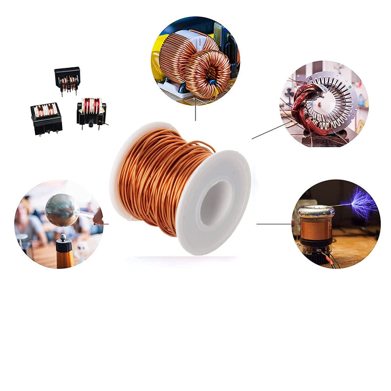 Heyiarbeit 14 AWG Magnet Wire Enameled Copper Wire Enameled Magnet Winding Wire 32.8 ft 0.0591" Diameter Temperature Rating 155? Magnetic Coil for Motors Transformers Inductors Inner Dia: 1.50mm,Length: 32Ft