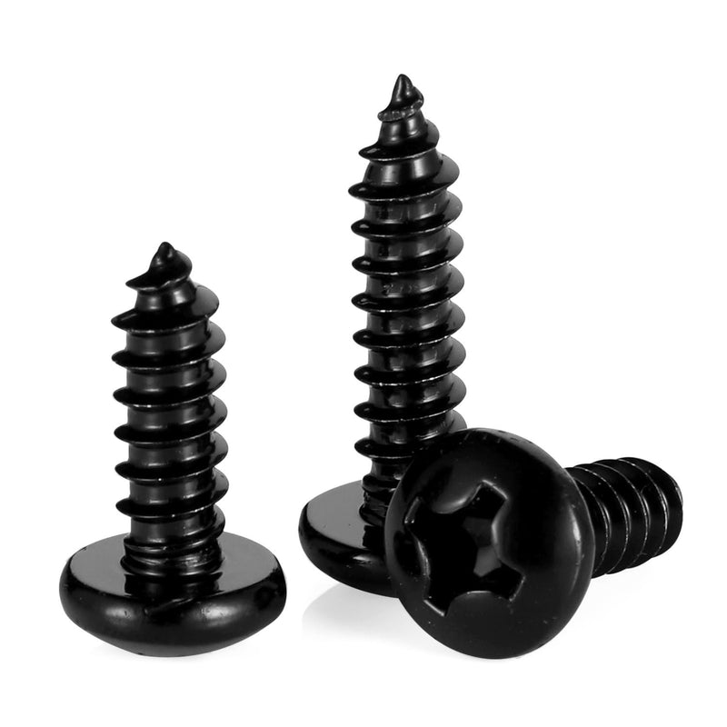 [Australia - AusPower] - #12 x 1" Phillips Pan Head Self Tapping Screw, Pan Head Sheet Metal Screws Wood Screws, Black Oxide Stainless Steel 304 (18-8), 50 Pack #12×1" 