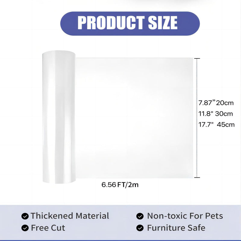 Cat Scratch Furniture Protector: Cat Anti Scratch Tape - Door Protector from Dog Scratching - Clear Training Self Adhesive Tape for Carpet, Sofa, Couch, Door (Transparent, 17.72" x 6.56FT) Transparent