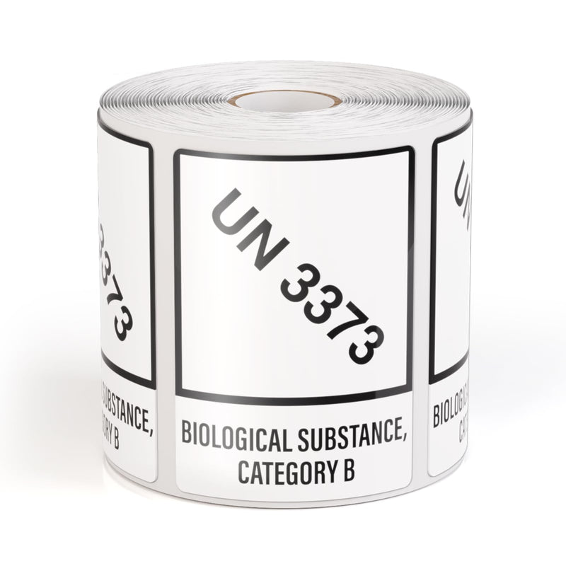 500 PCS UN 3373 Labels 2.75 x 2 Inches Biological Substance Category B Warning Label Stickers