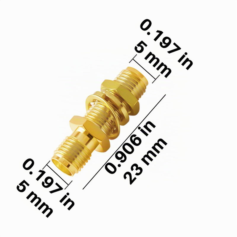 SMA Female to SMA Female Coaxial Adapter Coaxial Connector for 4G WiFi Antenna GPS Antenna Wireless LAN Devices