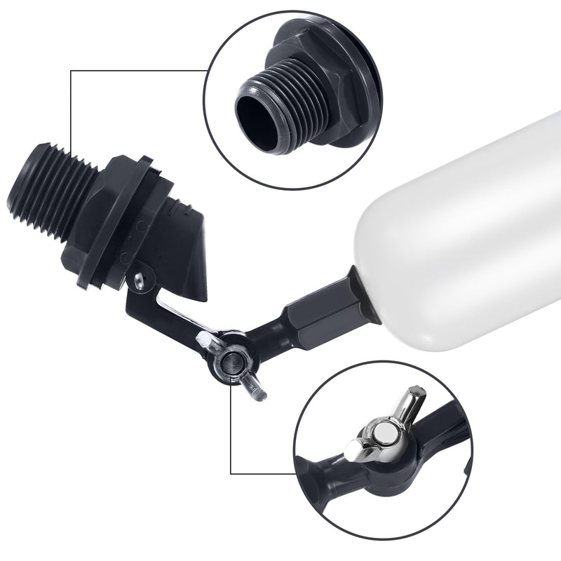 [Australia - AusPower] - 6-Pack Adjustable Arm Float Ball Valve for Automatic Water Level Control in Livestock Water Troughs, Aquariums, Hydroponics, and Reservoirs, 1/2 Inch NPT Thread 6 
