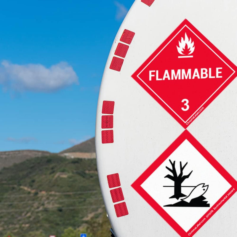 ChromaLabel 4 by 4 Permanent Durable Square D.O.T. Hazard Labels, Hazard Class 2 Toxic Gas Label, 100/Roll 4" x 4"