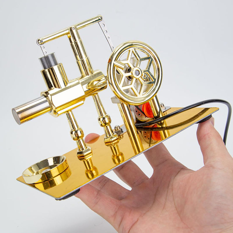 [Australia - AusPower] - Hot Air Stirling Engine Motor Education Model Electricity Power Generator LED Lights Kit Teaching Stirling Engine Kit for Adults Desktop Educational Toy Gift for Engineers (KTP01) KTP01 