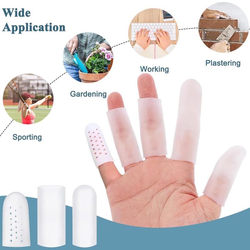 [Australia - AusPower] - Silicone Finger Cots: Soft Thumb Protector 30 PCS Fingertip Covers for Cracked Finger, Arthritis, Eczema, Nail Tips Guards (30) 