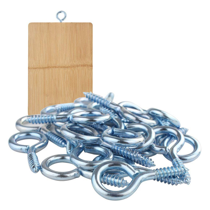 [Australia - AusPower] - 50Pack of Eye Screws 1-5/8 Inch Eye Shape Screw Hooks Thread Self-Tapping Hanging Hooks Eyebolt Ring (1-5/8" Overall Length | 1/2" Eye Inner Dimension) Zinc Plated 